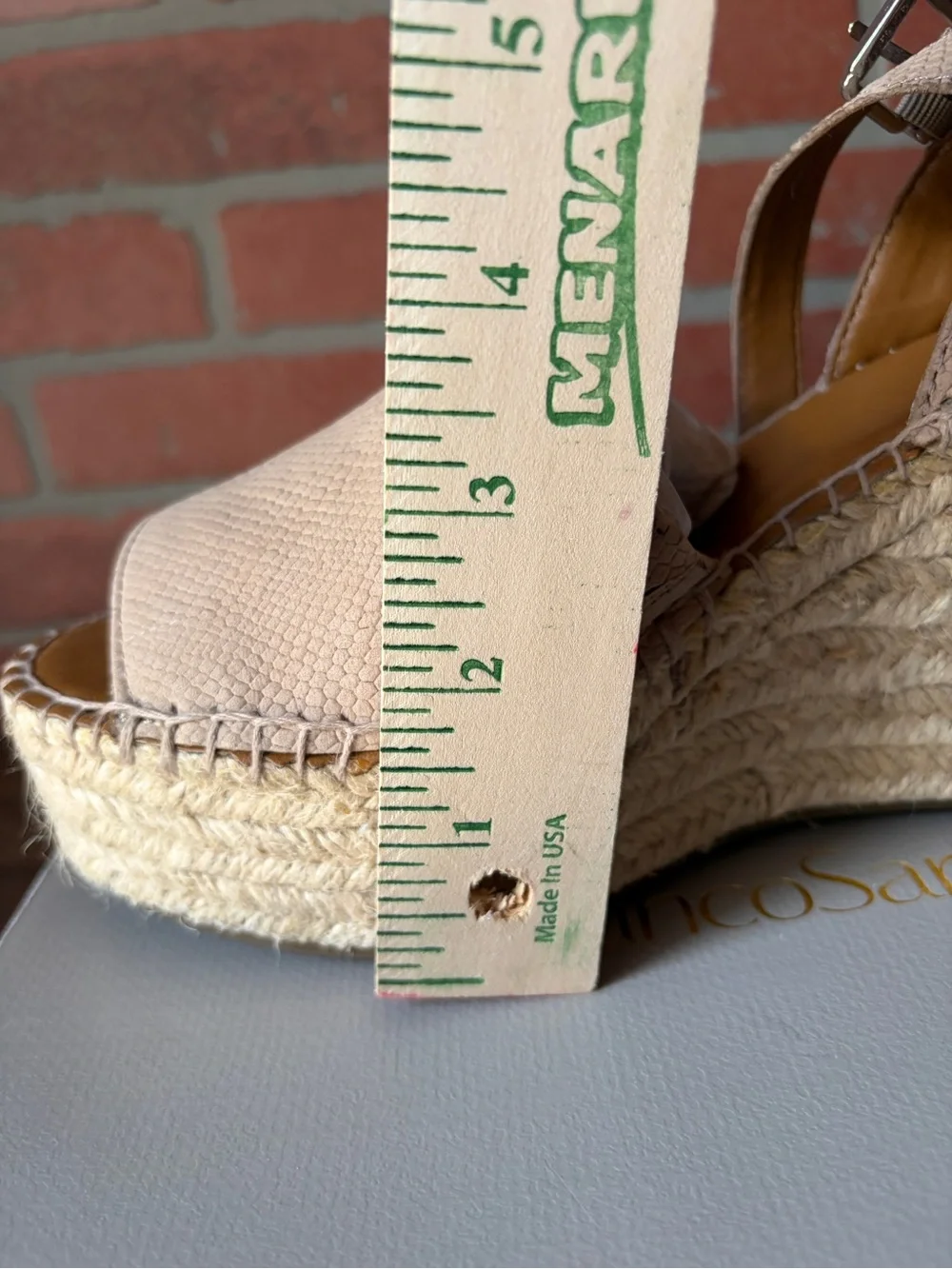 Franco Sarto 'Takara' Taupe Faux Snake Skin Espadrille Wedge Sandals -  Size 8M